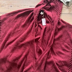 Jessica Simpson Deep Red V-Neck Blouse